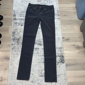 Tory Burch gray corduroy size 26 super skinny jeans